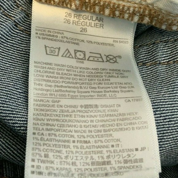 Gap 1969 Sexy Boot Whiskers Regular Fit Blue Medium Wash Jean Size 26/2 - Picture 7 of 9